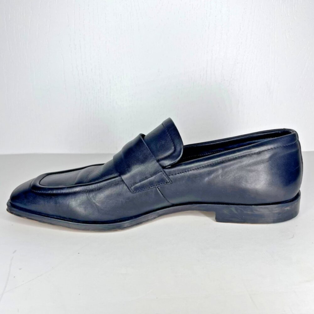 ALDO Dark Academia Square Toe Penny Loafers Black Leather Size 12 - Picture 5 of 12